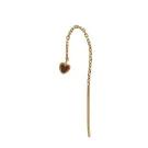 STINE A Jewelry Dangling Love Heart Enamel Øredobbe Single Gullforgylt sølv 1364-02-Mocha