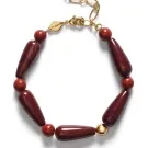 ANNI LU Red Jasper Armbånd Forgylt messing 262-10-18