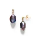 ANNI LU Black Pearly Øredobber Forgylt messing 262-30-53