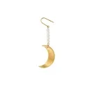 Jane Kønig Half Moon NO. 2 Pearl Earring Øredobbe Single Gullforgylt Rustfritt Stål HMPE-AW26-SS-G